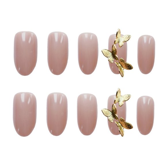 Butterfly Charm Press-on Nail Nude - Picture 4 of 10